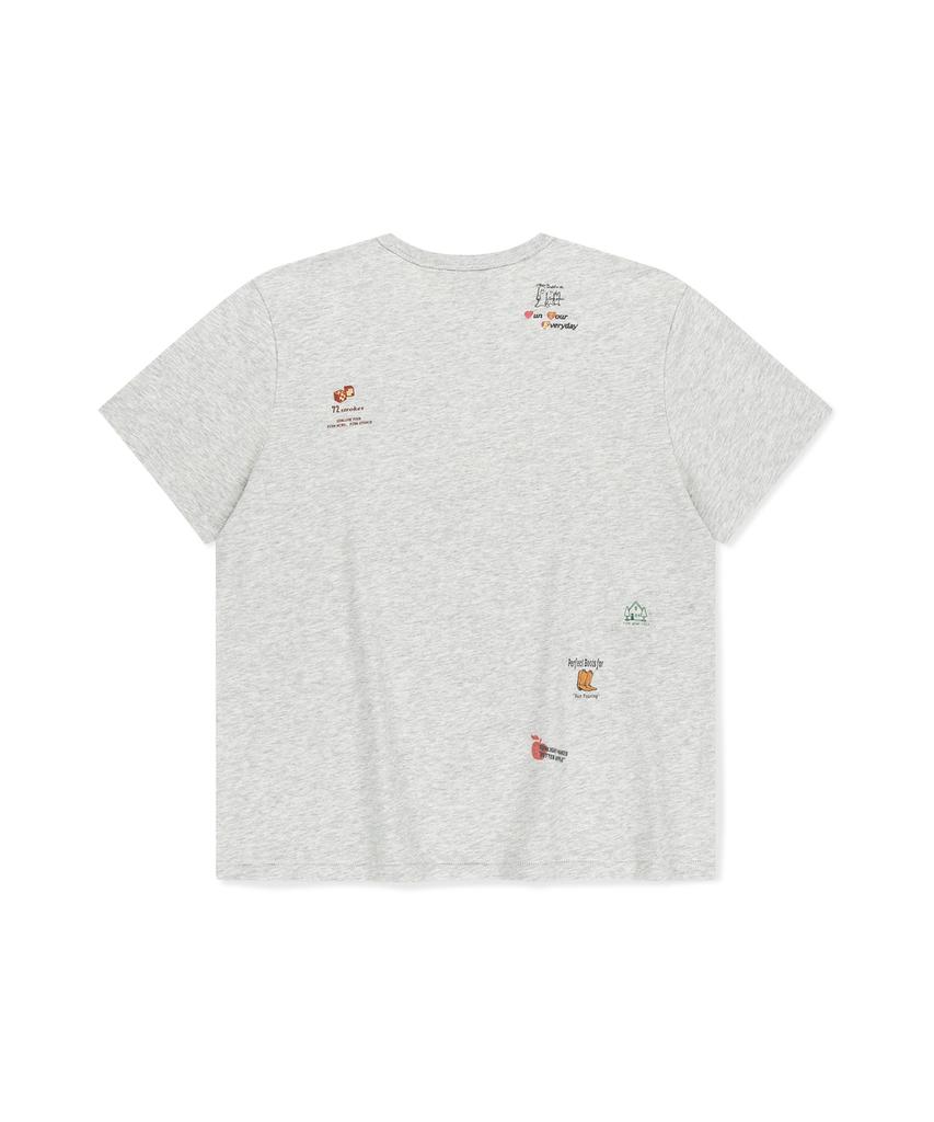 Sun Love Collage Tee Heather Gray