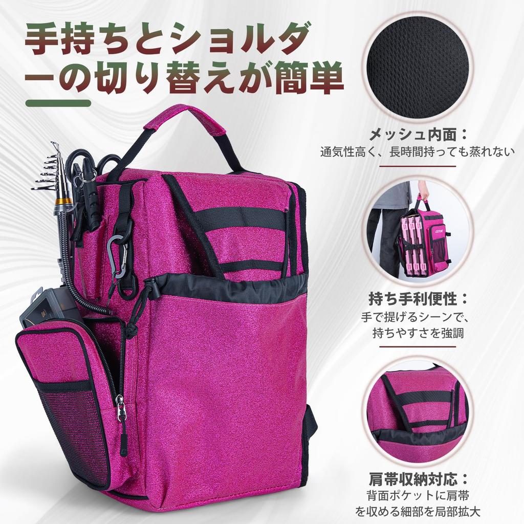 Goture Fishing Backpack with 3 Portable Tackle Boxes, 6-Piece Tool Set, and Bait Set. Single-Shoulder Fishing Bag, 900D Oxford Fabric with Rod