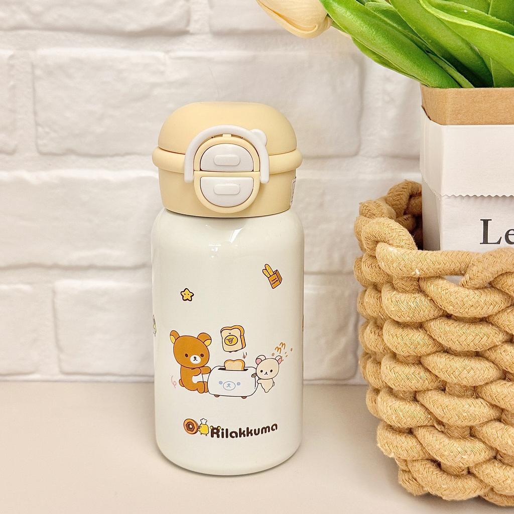 Rilakkuma Kawaii Bear 316 Stainless Steel Insulated Cup Ins Double Mouth Water Cup For Students Large Capacity High Beauty Cute