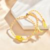 Vnox Trendy Multicolored Ocean-themed Ceramic Fish Woven Bracelet Boho Charm Rope Wristband Friendship Summer Beach Jewelry