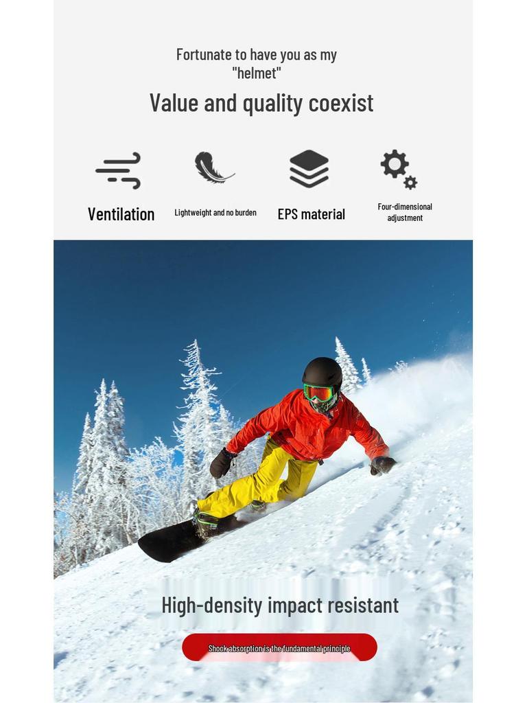 Adjustable Professional Ski & Snowboard Helmet for Men & Women - Warm, Safe, Durable Anti-Collision Equipment