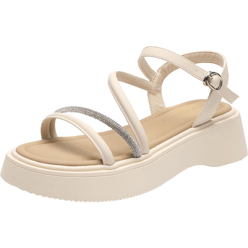 ZHR Women s Elegant Rhinestone Thin Strap Sandals 38