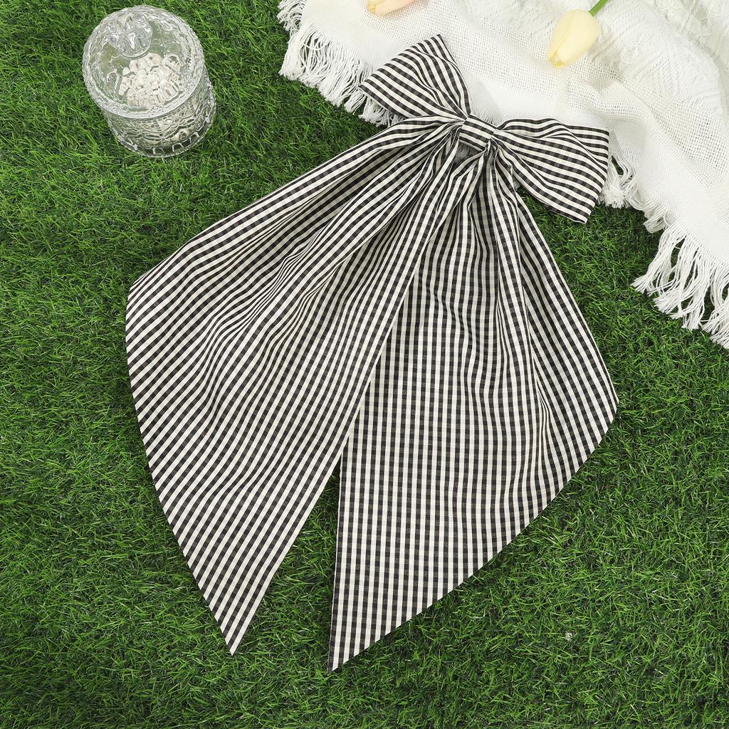 Large Bow Barrettes Women Summer Korean Hairpin Plaid Sweet Hair Clip Headwear Girls Ponytail Hair Clips Hair Accessories