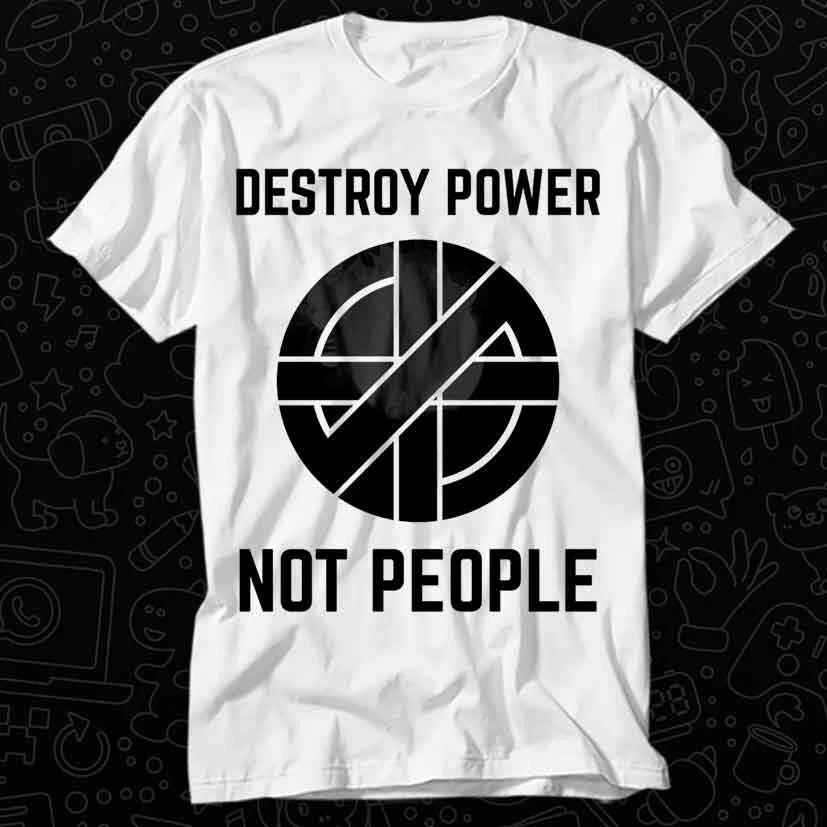 Vintage Punk Rock Destroy Power Not People T Shirt 393 XL