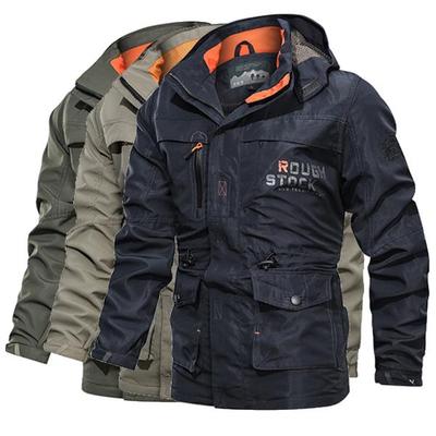 Giacca Primavera e Autunno Uomo Taglia Media e Lunga Casual Outdoor con Cappuccio Giacca Taglia Grande Giacca Uomo