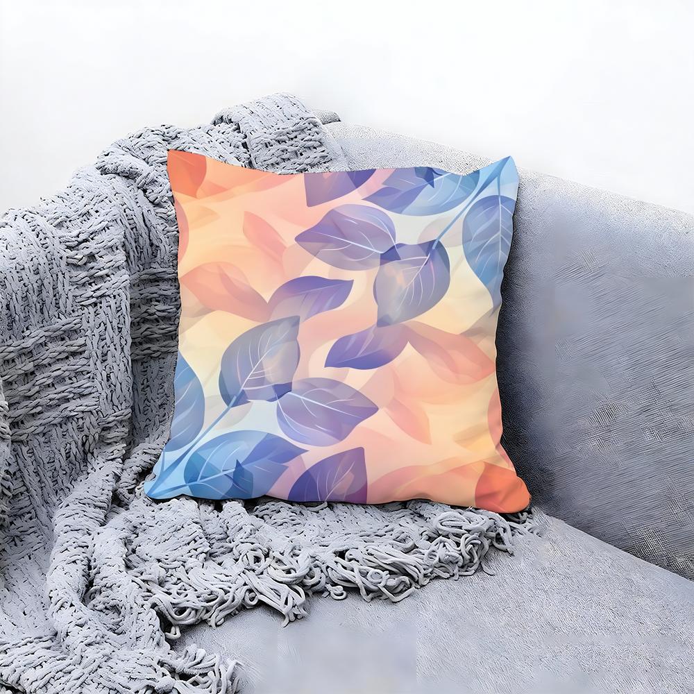 Natural Artistic Leaves Pattern Cushion Cover Premium Comfort Reversible Pillow Cove in One Design for Any Room  Car Interior