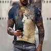 American cartoon gradual change color printing short-sleeved crew neck t-shirt, summer new loose versatile casual top