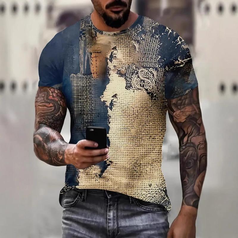 American cartoon gradual change color printing short-sleeved crew neck t-shirt, summer new loose versatile casual top