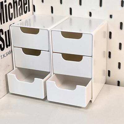 Mini Boîte de Rangement de Bureau Organisateur de Tiroir pour Bijoux Rouge à Lèvres Maquillage Cosmétiques Petite Boîte de Rangement Accessoires Bureau Maison