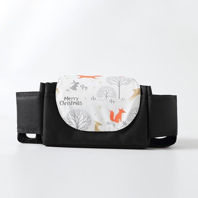 Baby Stroller Organizer Bag With Oxford Fabric Multiple Storage Pouch For Bottle And Water Cup Holding