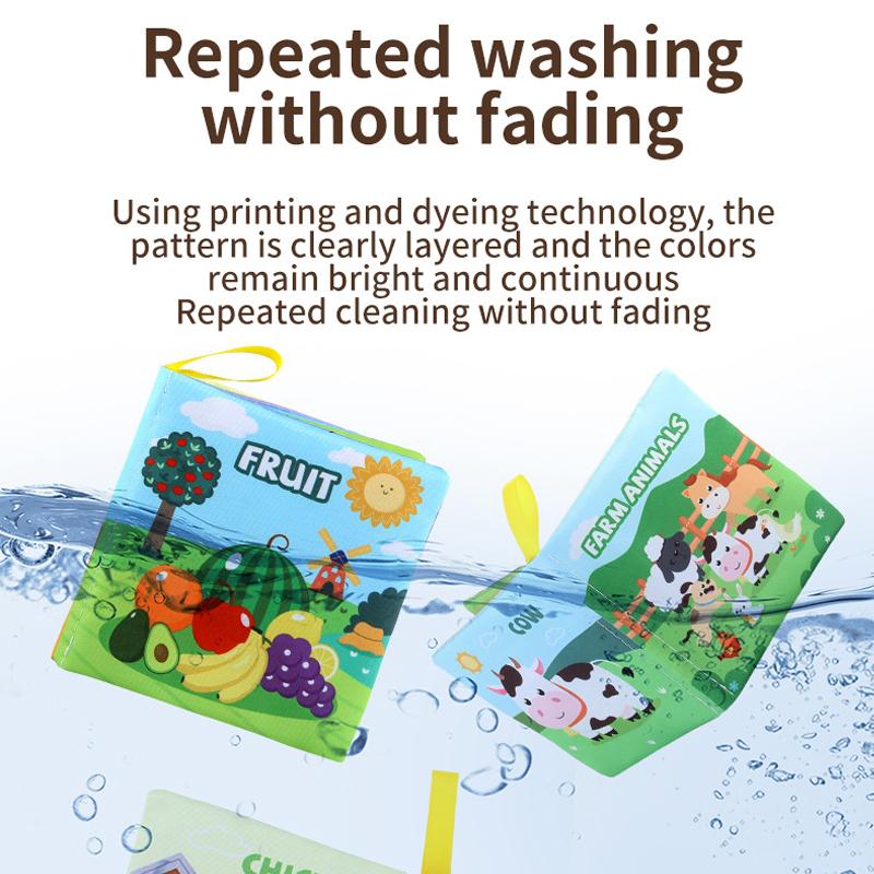 Baby Soft Cloth Book 0-36 Month Montessori Early Educational Toys for Kids Fruits Animal Numbers Food Cognitive Book for Toddler