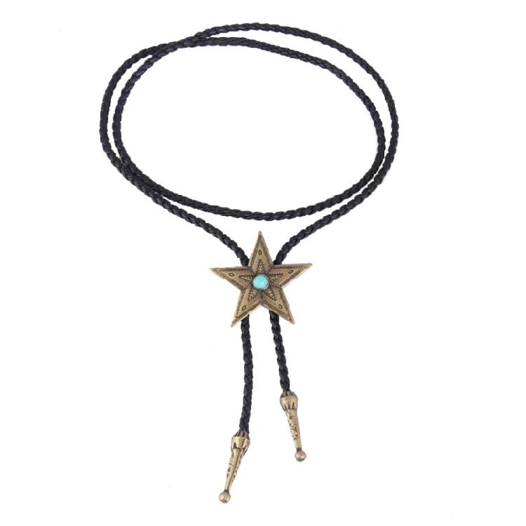 Кожаный плетеный necklace со звездочкой, длинная цепочка, necklace с кисточками для женщин и девушек