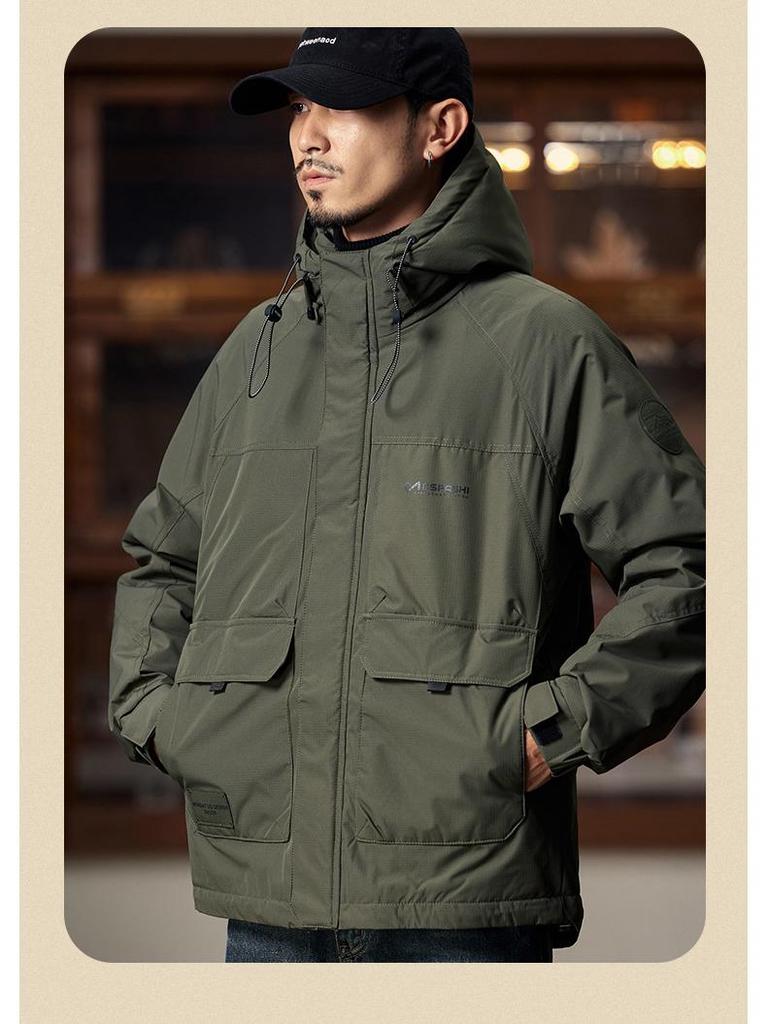 2025 Herren American Retro Hoher Loft Winter Daunenjacke - Trendig, Warm, Winddicht Arbeitskleidung