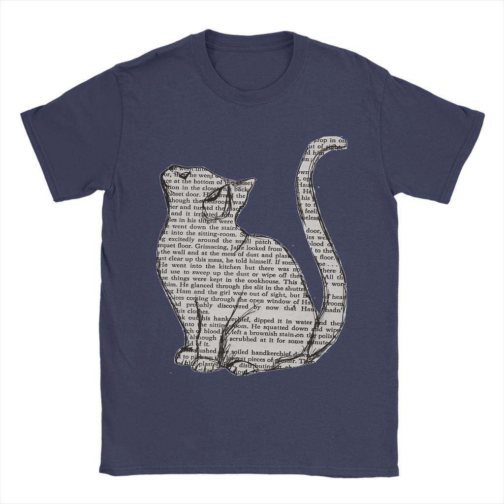 books and cats and books and cats T Shirt Beach Trendy Cool T Shirts Unisexs Cotton Crewneck Clothes Short Sleeve YK Retro Tops