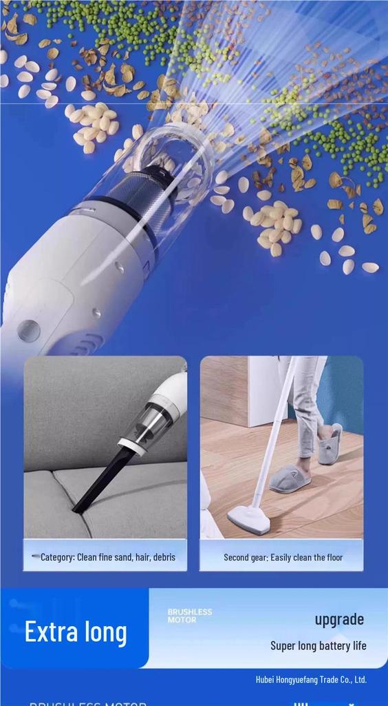 Compact Wireless Vacuum Cleaner: High Suction, Quiet, Handheld, Ideal for Home, Car, Pet Hair, Dust Mites Removal