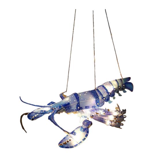 

3D Лобстер Сделай сам Ручной фонарик Ручной работы Традиционный китайский бумажный фонарик синий