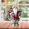 Standing Christmas Santa Table Decor Small Plush Figure Toys Collectible Figure Decor for Living Room Gift Decor Birthday Home