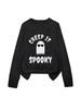 YZH-3 Round Neck Halloween Pullover Sweater with Long Sleeves - Autumn Printed Style