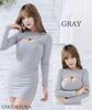 Coco Yuka Sexy Mini Tight Open Long Bodycon Size & Dress, Fit, Neck, Knit, Sleeve, (Gray, XL)