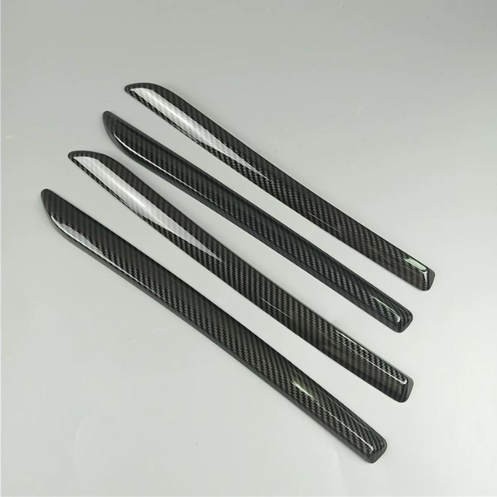 4Pcs Car Center Console Dashboard Trim Door Decoration Cover Stickers Trim Strips Carbon Fiber Style For  A3 8V S3 2014-2020