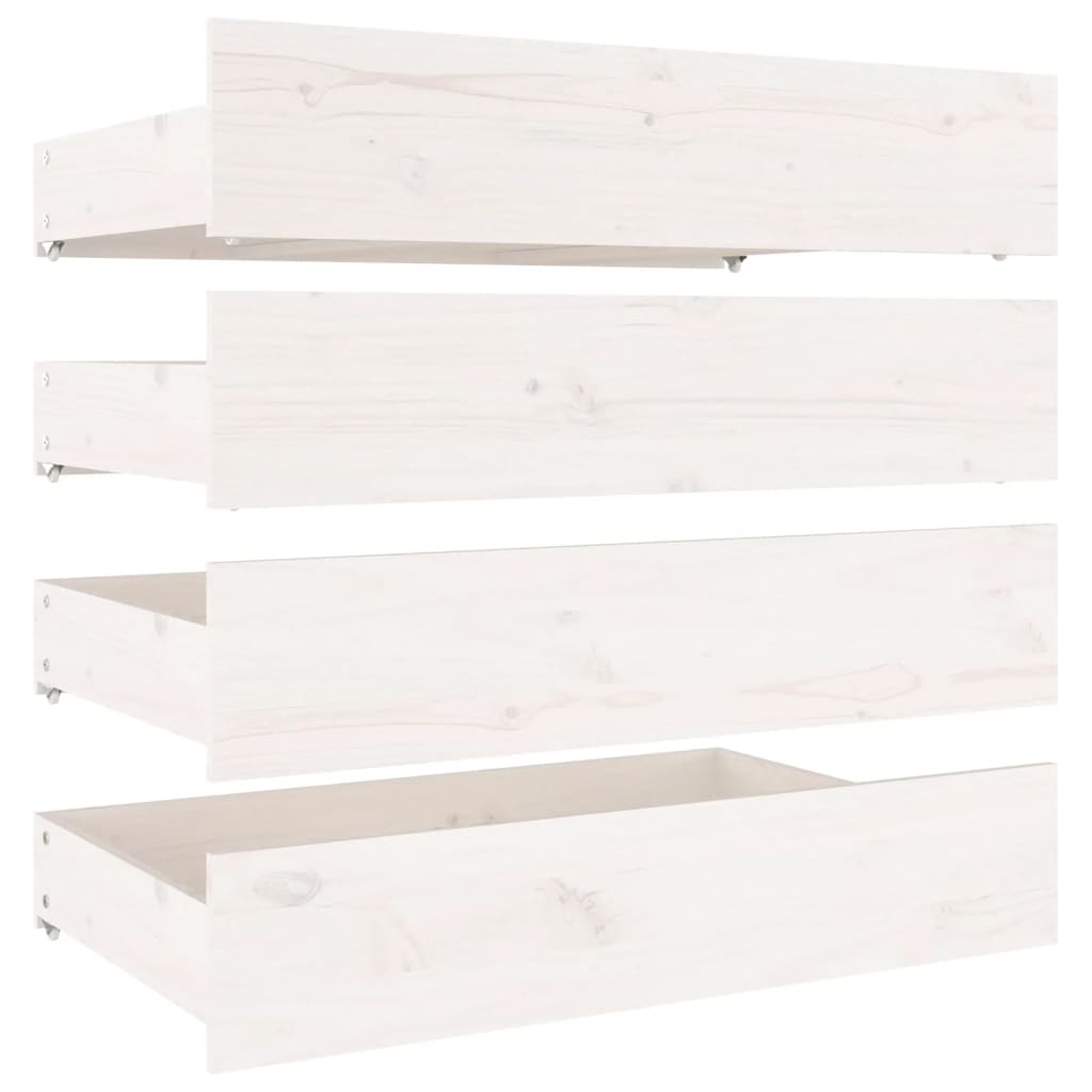 Vidaxl Bed Frame with Drawers, White, 150X200 Cm
