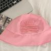 Solid Color Bowknot Fisherman Hat Sunscreen Canvas Basin Hat Male Bow Bucket Hat  Travel