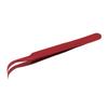 Tweezers Aluminium Alloy Curved Tip Antimagnetic Tool for Electronic Repair Maintenance Red