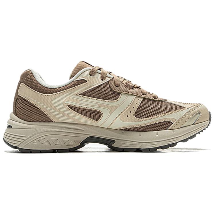 Li Ning Bouncing P1000 Comfortable Trendy Non-Slip Wear-Resistant Low-Top Casual Running Shoes Women sneaker Brown Beige ARSV040-2