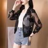 Women's Petite Lace Sun Protection Cropped Cardigan - Plus Size