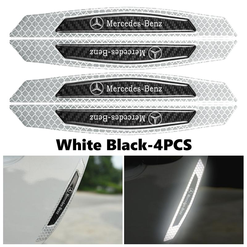 AABIA1 For Benz 4PCS Car Rearview Mirror Reflector Stickers Warning Anti-collision Reflective Strips AMG CLA CLS C180 C200 W204 W205