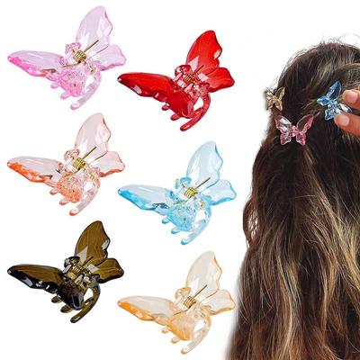 Stylish Korean Butterfly Mini Hair Clips: Colorful, Transparent, and Perfect for Kids