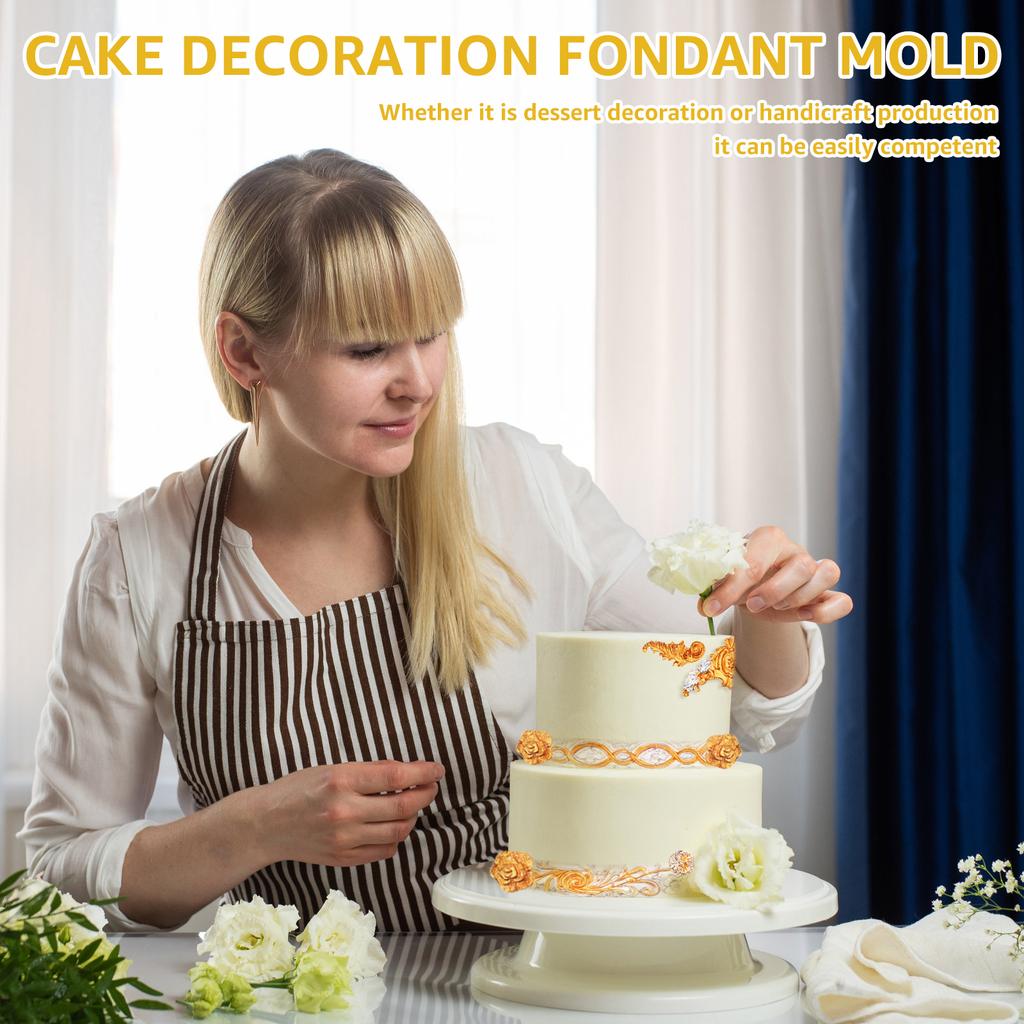 8-teiliges Silikonform-Set im Barockstil, Spitze Fondant Silikonform, Leicht zu entformen, Cupcake-Dekorationsformen für Dessert-Kuchen-Dekoration