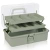YHANEC Toolbox with Adjustable Foldable Large Stylish Storage Box for First and Storage Box for Small Items Dividers, Three-Tier Design, Capacity,