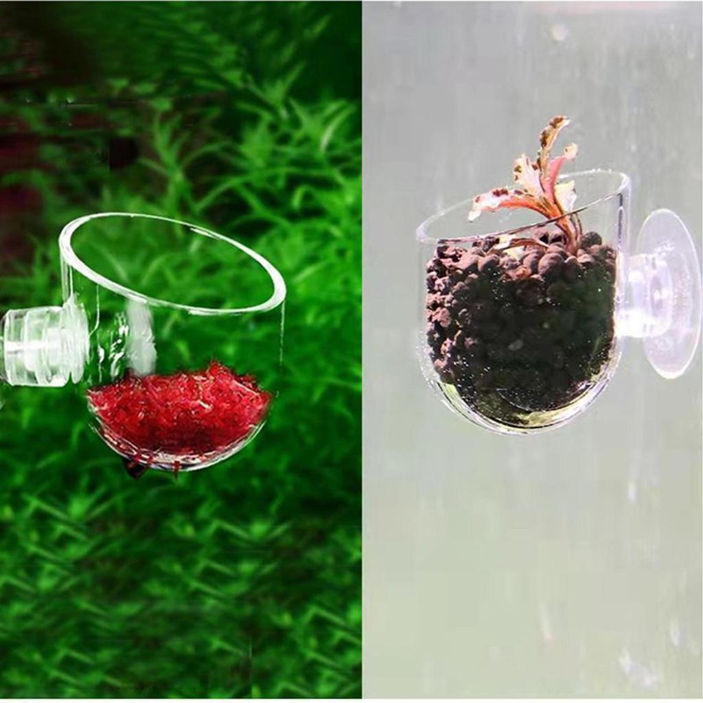 Suction Cup Floating Feeding Tray for Aquarium & Terrarium, Shrimp Bowl Fish Food Cup, Tank Clean Tool for Betta Turtle Reptile