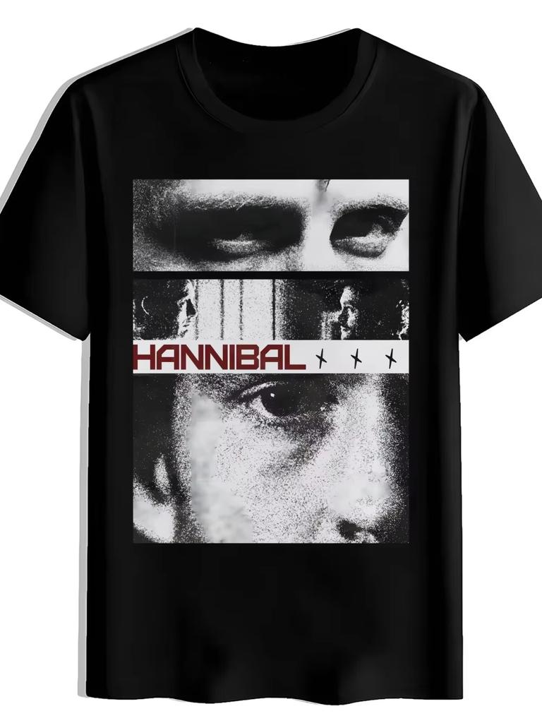 Unisexs Hannibal Tv Showmovie Inspired Tshirt Iconic Hannibal Lecter Logo Character Portraits Casual
