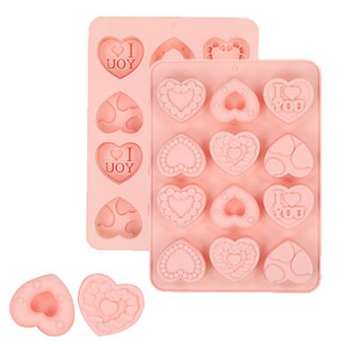 IJsblokjesvorm Siliconen Voedselkwaliteit BPA-Vrij Flexibel Anti-aanbak Vorm voor Snoep Chocolade Koekjes 9 Vakjes Hartjes Patroon Bakvorm