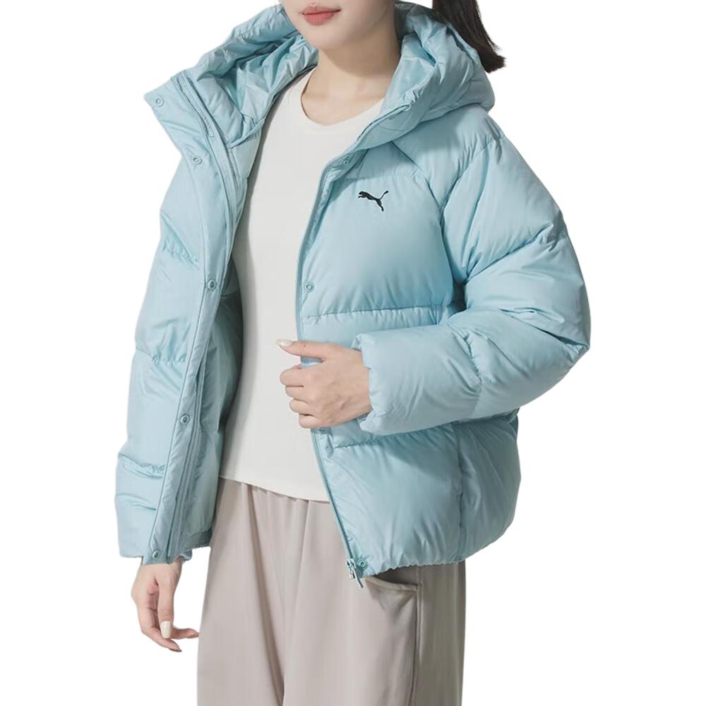 Puma Sports Casual Logo Thick Hooded Warm Zipper Long Sleeve Down Jacket Women Outerwear 691045-47