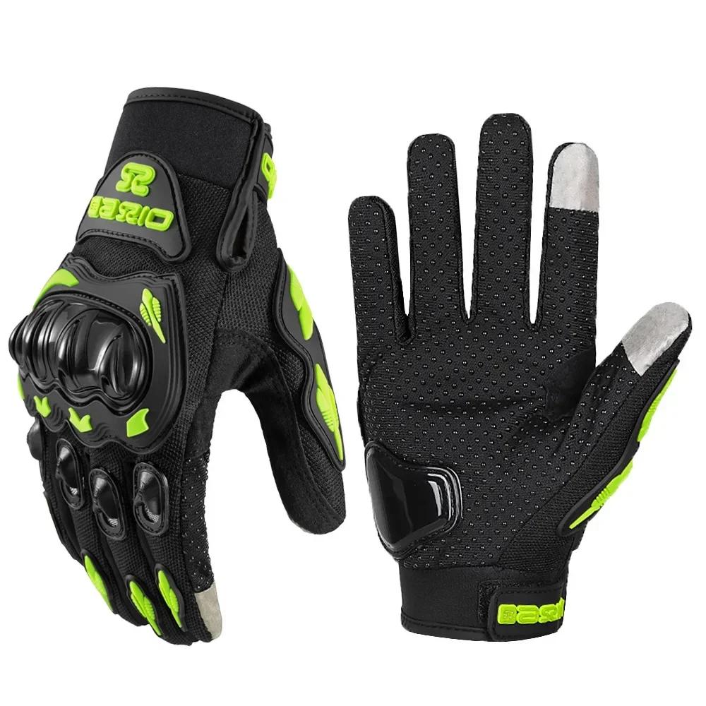 Non-Slip Wear-Resistant Full Finger Motorcycle Gloves Summer Breathable Touch Screen Moto Biker Gloves Motocross Racing Gloves