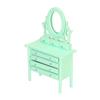 1:12 Scale Dollhouse Toilet Table High Simulation Wooden Miniature Dressing Table with Mirror