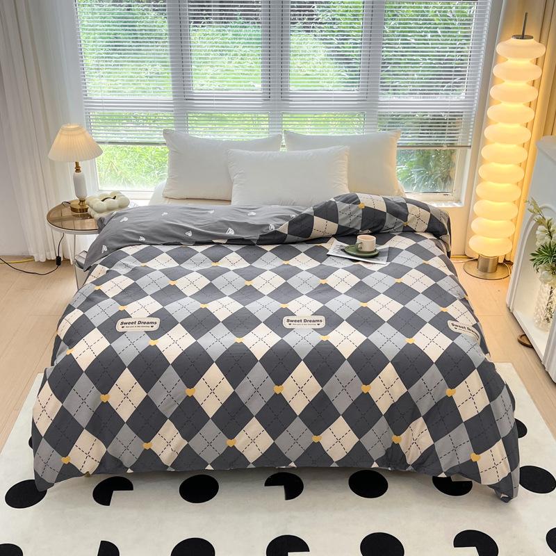 100% Cotton Soft Duvet Cover and Pillowcases Elegant Queen King Multiple Size Bedding Set Cartoon Pattern Striped Duvet Cover