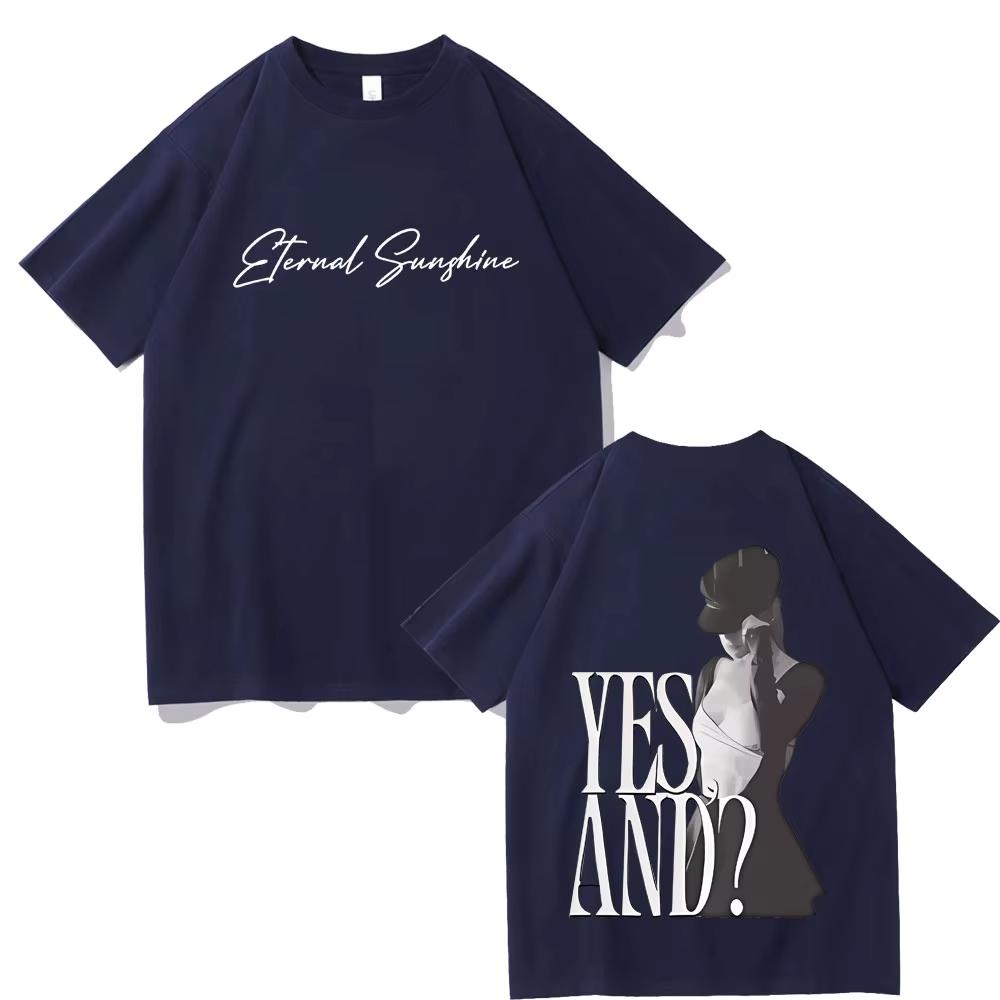 Ariana Grande Yes and Double Sided Printed T Shirts Unisex Casual Fashion Oversized T-shirts Men Women Hip Hop Rock Short Sleeve