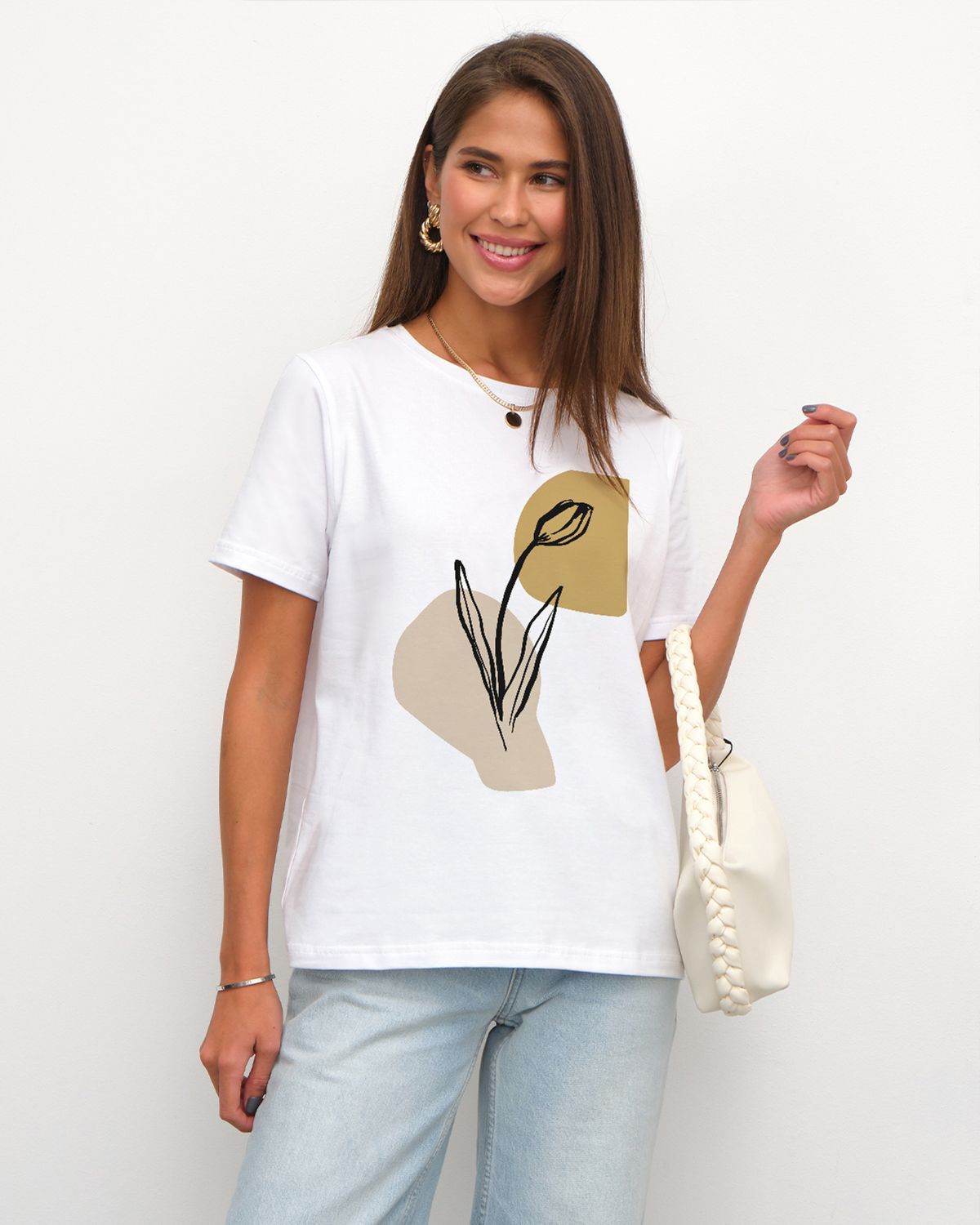 

Женская футболка с цветочным принтом и короткими рукавами, хлопковые женские футболки с круглым вырезом