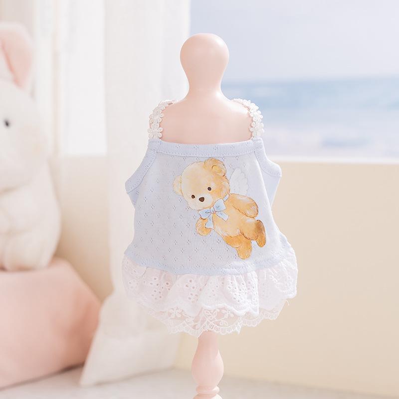 Tavasz-nyári farmerruha: Hongkongi stílusú kantáros szoknya kutyáknak és macskáknak