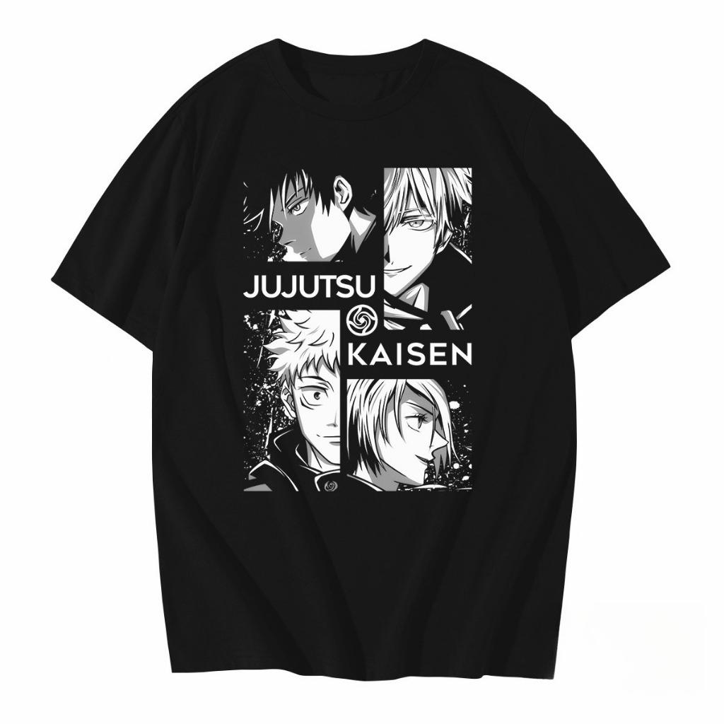 Japanese Anime Jujutsu Kaisen Men Women Summer T-shirt Oversized Retro Short-sleeved Casual Comfortable Loose Harajuku Street