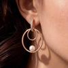 Kinel Large Size Circle Pearl Dangle Earrings For Women Rose Gold Color Fine Jewelry Gift
