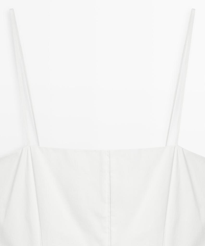 Masimodutti Cotton Poplin Strap Midi Dress