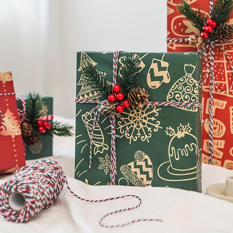 1Roll 100m Festive Holiday Gift Wrapping, DIY Crafts, Bottle & Bookmarks - Durable Decorative Craft Ribbon,Christmas Tree Ribbon