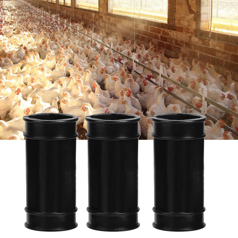 10pcs Plastic Chicken Farm Livestock Poultry Feeding Drinking Water Pipe Adapter ConnectorBlack