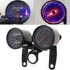 Motorcycle Speedometer and Tachometer Kit, Complete Set, Gauge, Odometer, Blue LED, Universal Fit