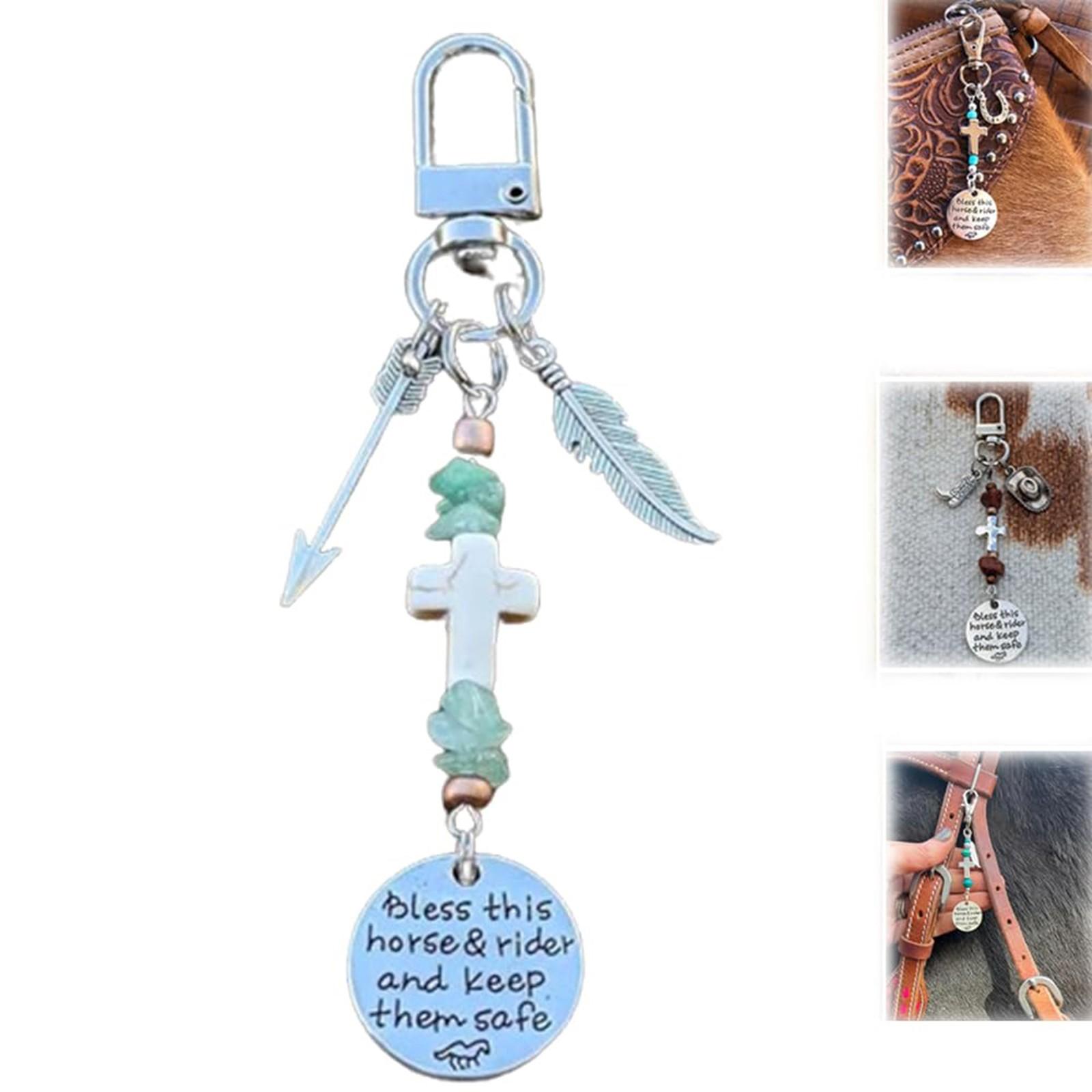 

Зажим для седла и уздечки лошади, благослови эту лошадь и всадника, сохраняйте безопасность седла-подвески для уздечки, подарки для всадника One Size